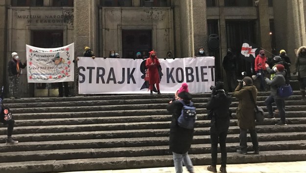 Protest przed Muzeum Narodowym /Marek Wiosło /RMF FM