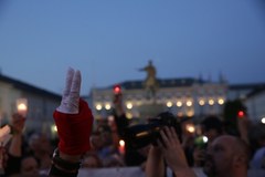 Protest przed Pałacem Prezydenckim przeciwko zmianom w sądownictwie