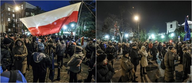 Protest przed Sejmem przeciwników zaproponowanych przez prezydenta i PiS zmian w Sądzie Najwyższym i Krajowej Radzie Sądownictwa /Marcin Obara /PAP