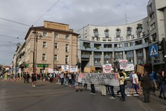 Protest przedsiębiorców na krakowskim Kazimierzu 