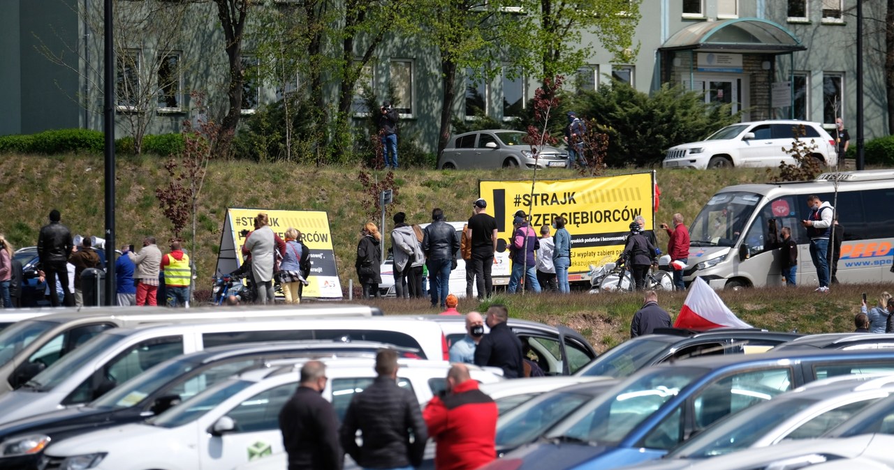 Protest przedsiębiorców w Katowicach