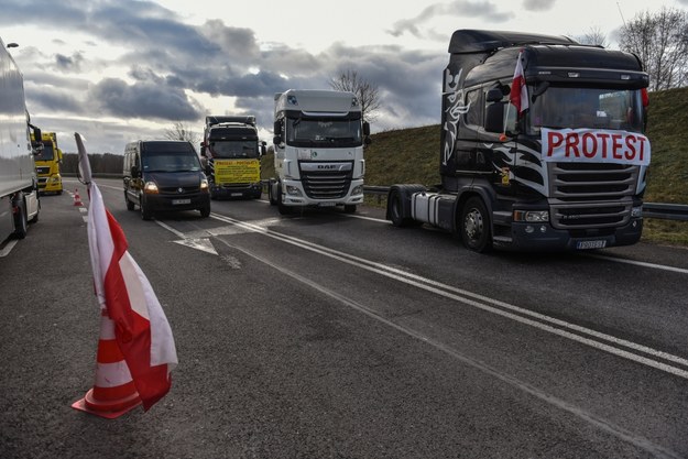 Protest przewoźników na granicy w Hrebennem /Wojtek Jargiło /PAP