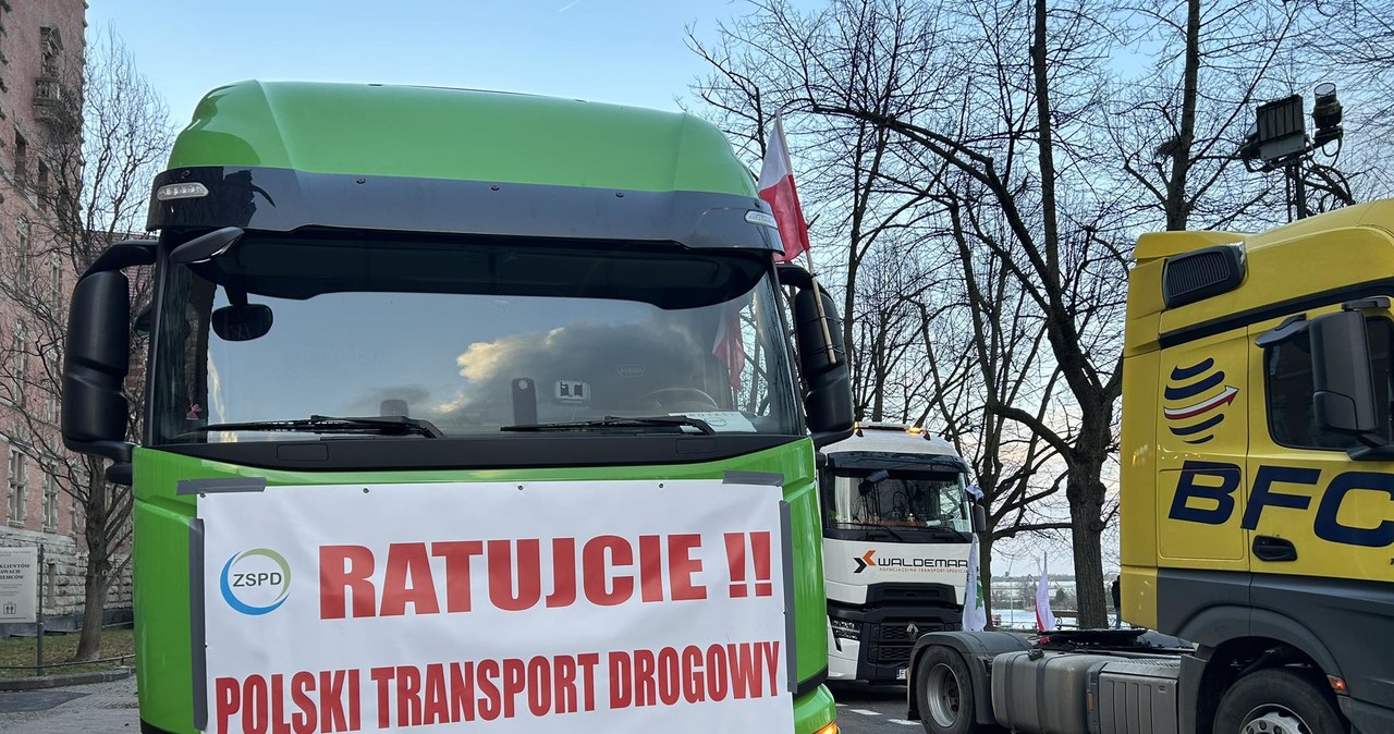 Protest przewoźników w Szczecinie