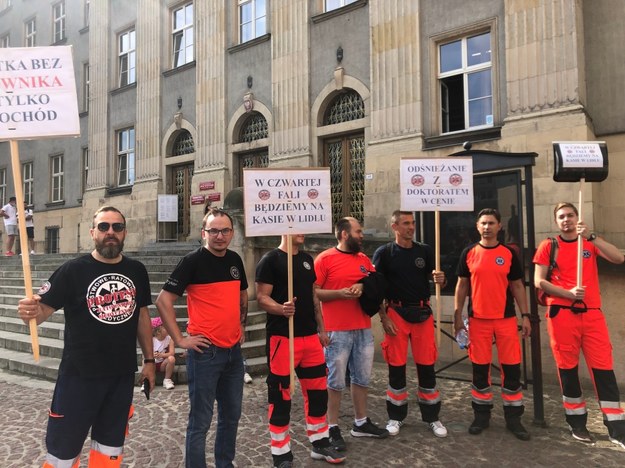 Protest ratowników w Katowicach /Anna Kropaczek /RMF FM