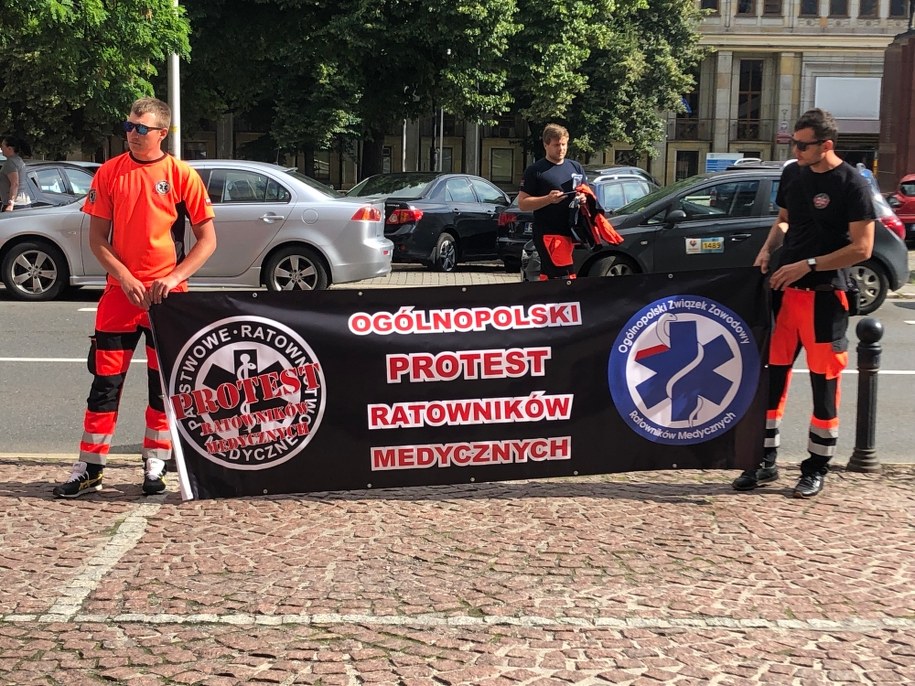 Protest ratowników w Katowicach /Anna Kropaczek /RMF FM
