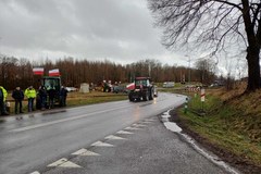 Protest rolników na dk nr 10