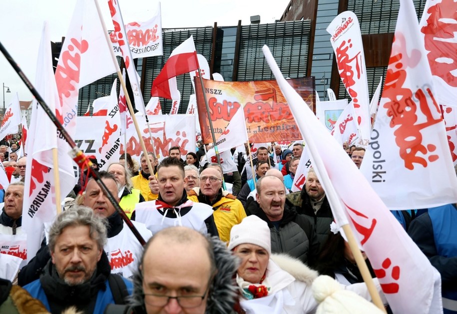 Protest rolników przed Europejskim Centrum Solidarności /Piotr Matusewicz /East News