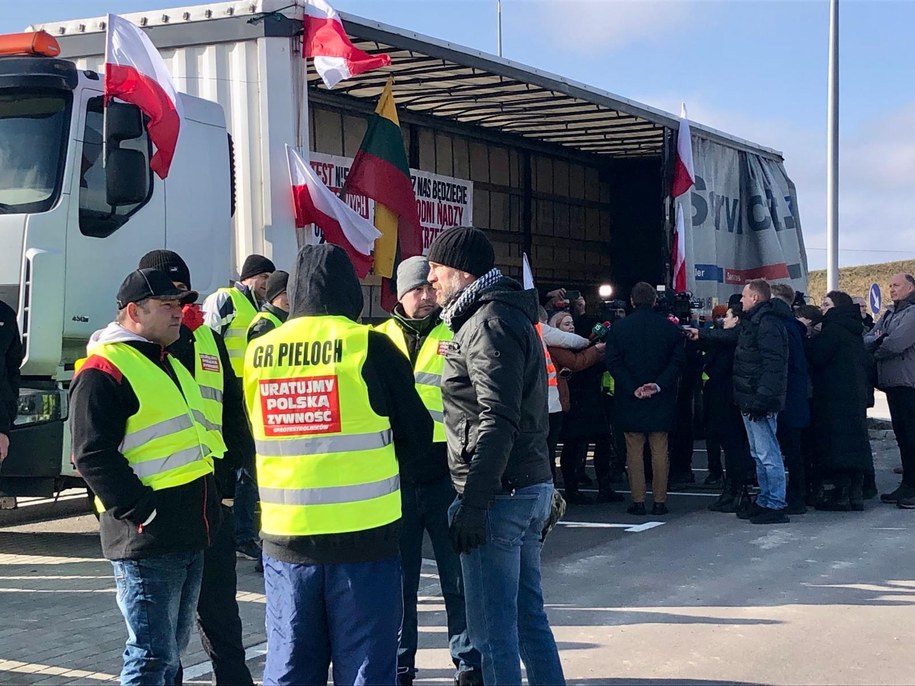 Protest rolników przy granicy /Komenda Wojewódzka Policji w Białymstoku /