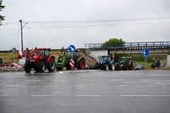 Protest rolników przy przejściu granicznym w Medyce