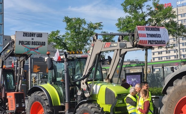 Protest rolników w centrum Poznania
