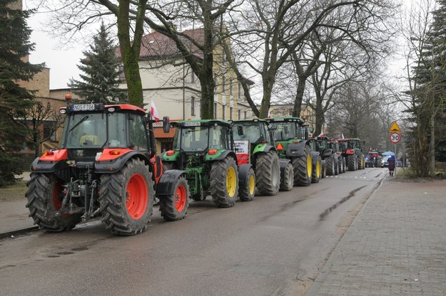 Protest rolników w Morągu /Tomasz Waszczuk /PAP