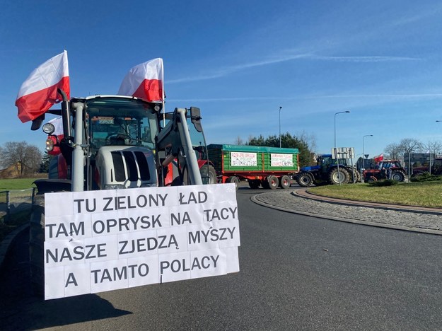 Protest rolników w powiecie poddębickim (woj. łódzkie) /Magdalena Grajnert /RMF FM