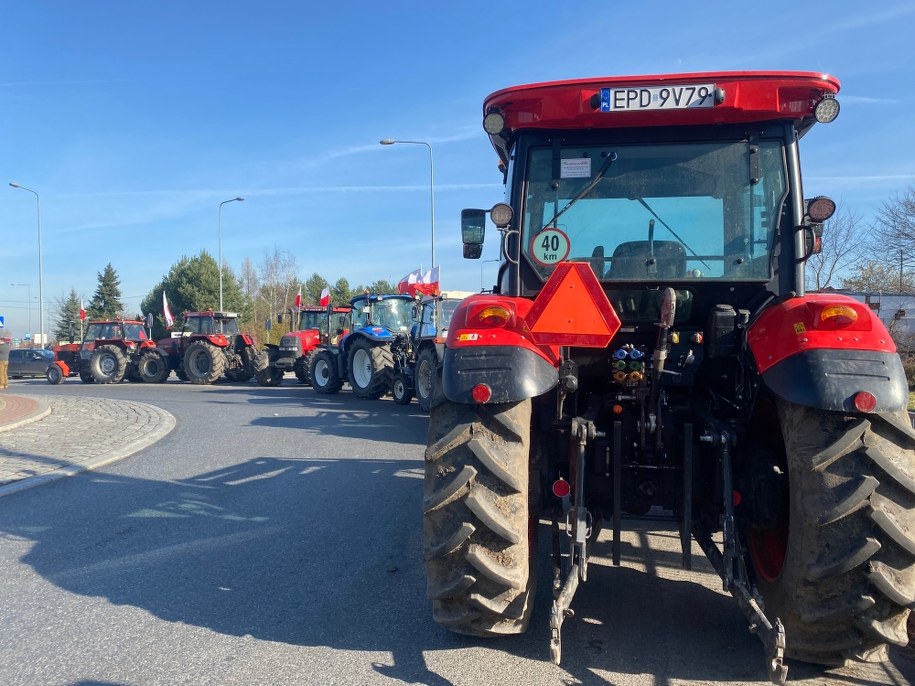 Protest rolników w powiecie poddębickim /Magdalena Grajnert /RMF FM