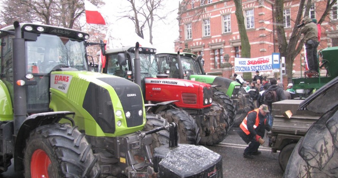 Protest rolników w Szczecinie. Centrum miasta zablokowane