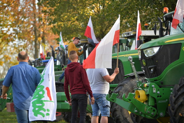 Protest rolników w Trzebuczy w województwie mazowieckim /PAP