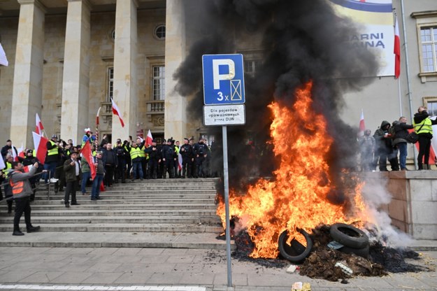 Protest rolników we Wrocławiu - 15 lutego 2024 r. /Maciej Kulczyński /PAP