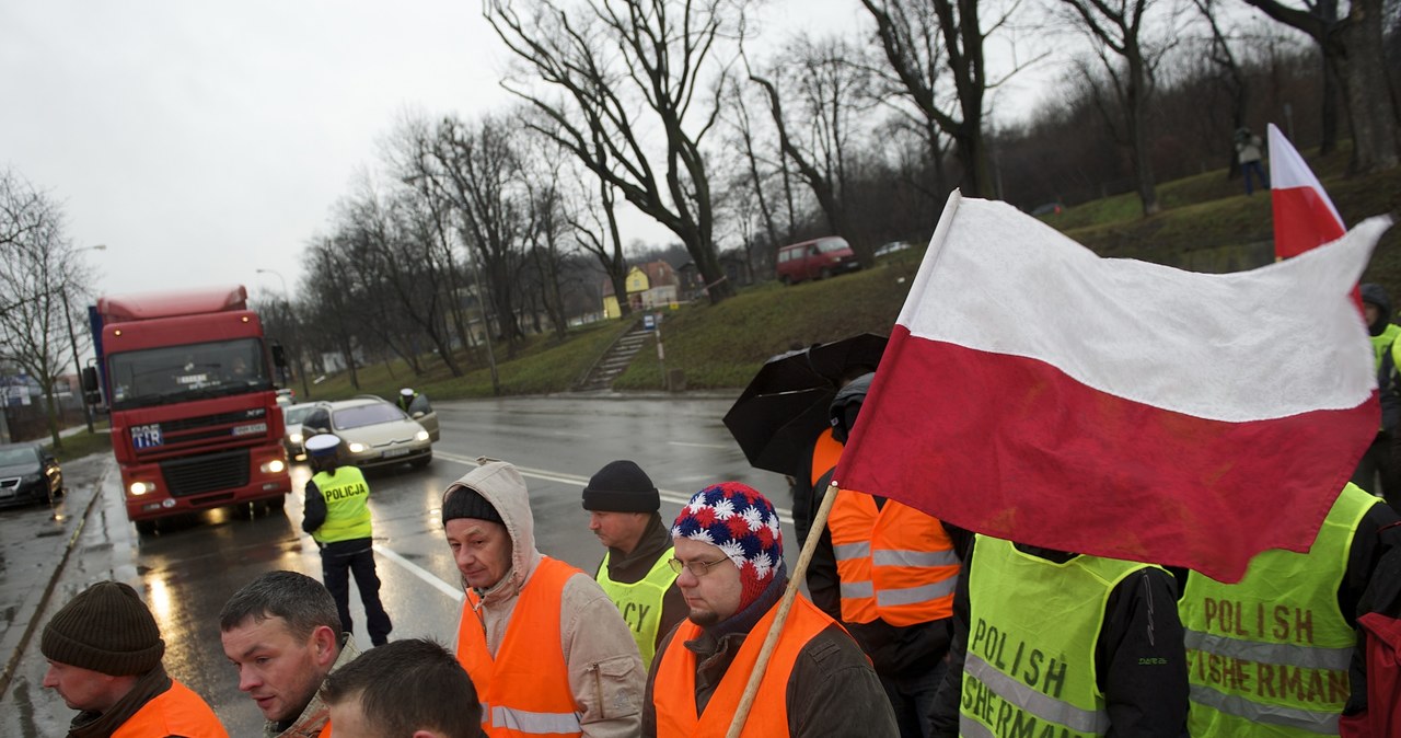 Protest rybaków w Gdańsku