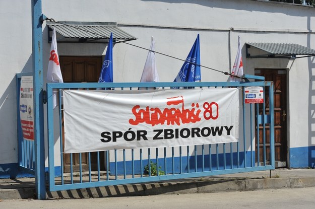 Protest stoczniowców w Szczecinie /Marcin Bielecki /PAP