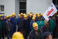Protest stoczniowców z Gdańska
