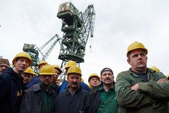 Protest stoczniowców z Gdańska