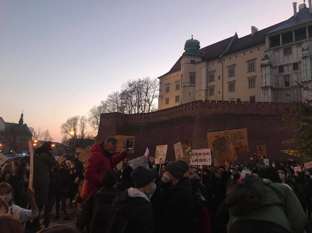 Protest Strajku Kobiet w Krakowie /Katarzyna Staszko /RMF FM