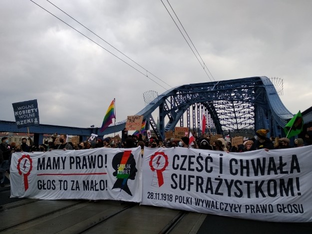 Protest Strajku Kobiet w Krakowie /Katarzyna Staszko /RMF FM