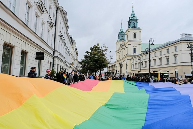 Protest studentów przeciwko homofobii na Uniwersytecie Warszawskim /Mateusz Marek /PAP