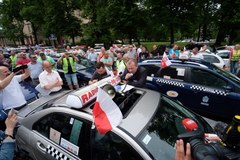 Protest taksówkarzy w Poznaniu