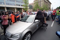 Protest taksówkarzy w Poznaniu