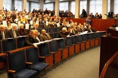 Protest uczniów podczas obrad Rady Miasta w Bytomiu