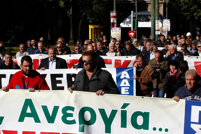 Protest w Grecji /ALEXANDROS VLACHOS /PAP/EPA