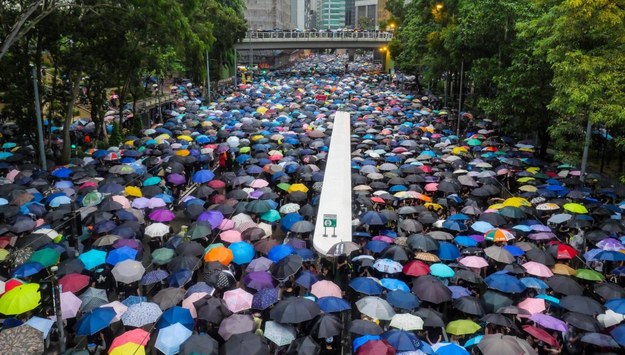 Protest w Hongkongu / 	THOMAS MARESCA /PAP/EPA