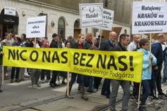 Protest w Krakowie przeciwko likwidacji miejsc parkingowych