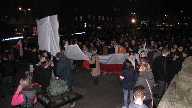 Protest w Krakowie /Maciej Grzyb /RMF FM