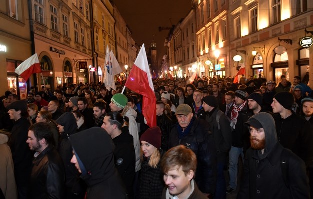 Protest w Krakowie /Jacek Bednarczyk /PAP