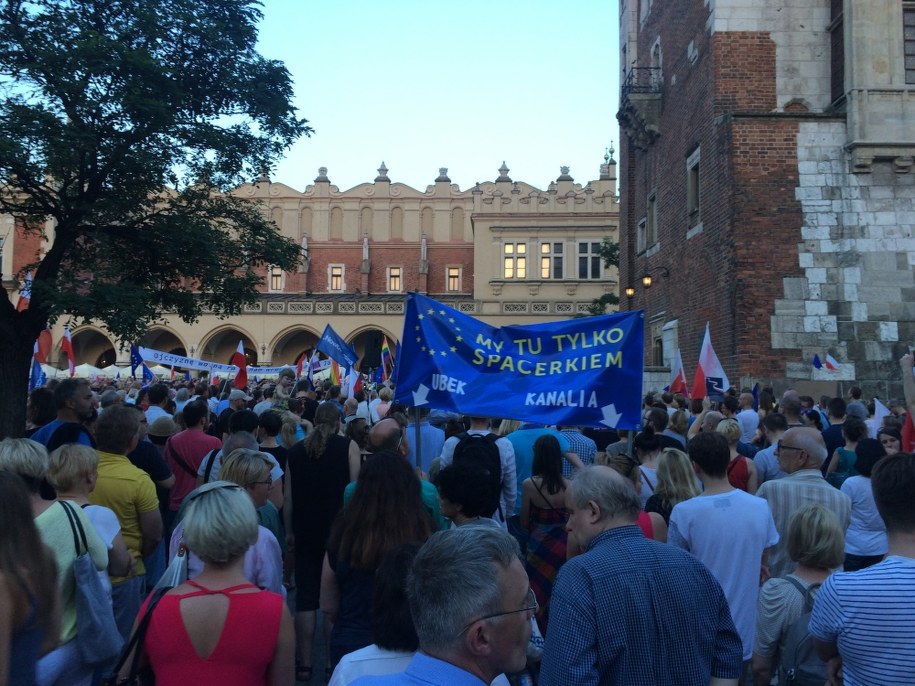Protest w Krakowie /Paweł Pawłowski /RMF FM