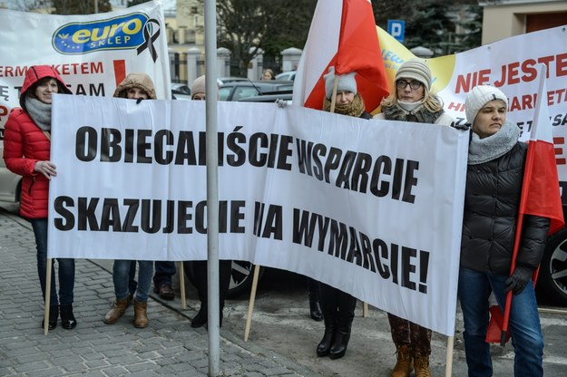 Protest w Lublinie: Manifestacja właścicieli małych i średnich sklepów /Wojciech Pacewicz /PAP