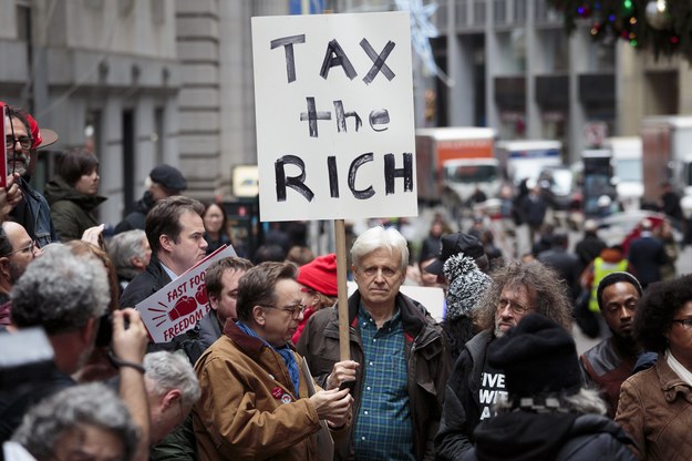 Protest w Nowym Jorku przeciwko reformie podatkowej /JUSTIN LANE /PAP/EPA