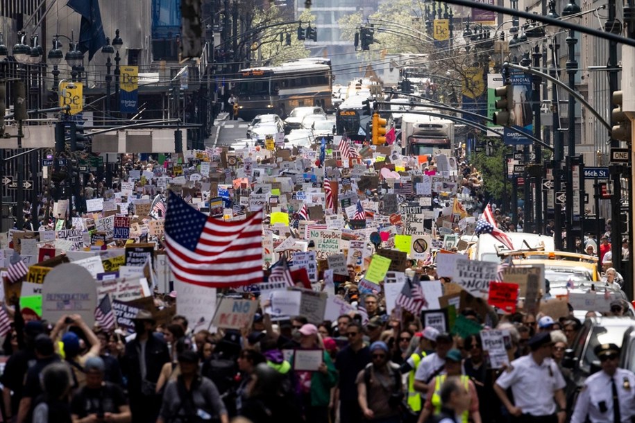 Protest w Nowym Jorku /PAP/EPA/Justin Lane /PAP/EPA