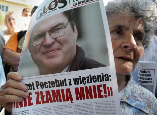 Protest w obronie Andrzeja Poczobuta /TATYANA ZENKOVICH  /PAP/EPA