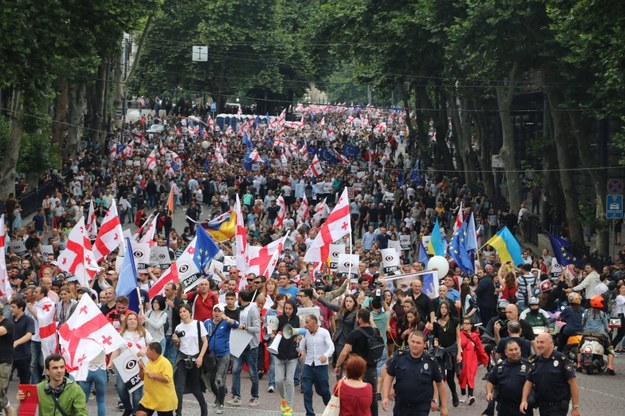 Protest w Tbilisi /Abaca /PAP/EPA