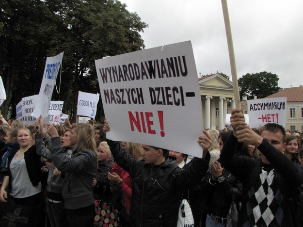 Protest w Wilnie 02 września &nbsp; /Andrzej Piedziewicz /RMF FM