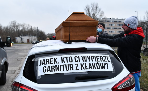 Protest właścicieli pralni w Warszawie