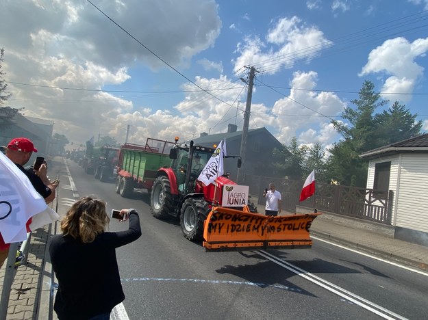 Protest zorganizowany przez AgroUnię /Karolina Bereza /RMF FM