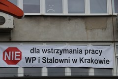 Protest związkowców z krakowskiej huty