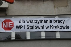 Protest związkowców z krakowskiej huty