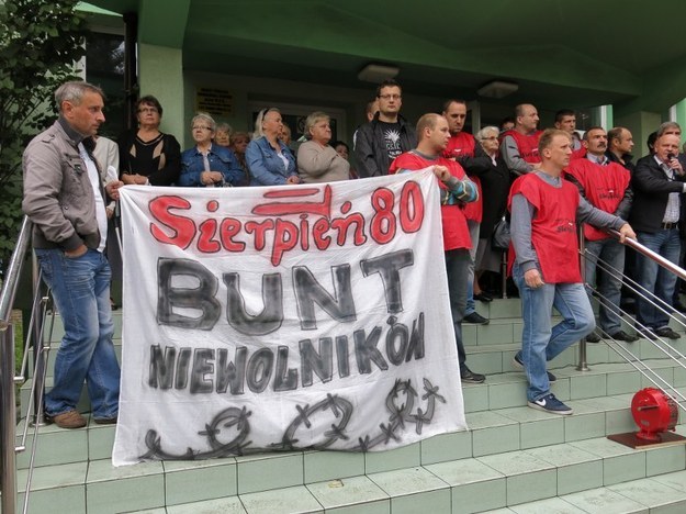 Protestujący górnicy z kopalni Kazimierz-Juliusz /Józef Polewka /RMF FM