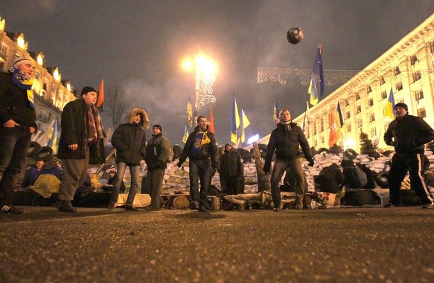Protestujący na Majdanie /TATYANA ZENKOVICH  /PAP/EPA