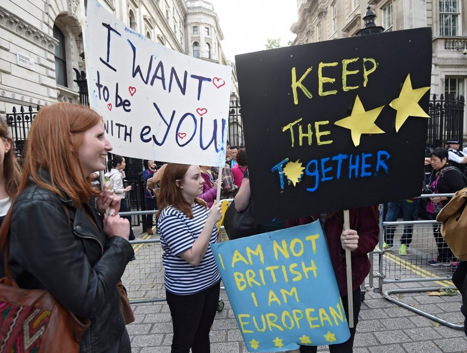 Protestujący w Londynie /FACUNDO ARRIZABALAGA /PAP/EPA