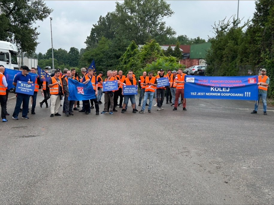 Protesty kolejarzy w Warszawie /Michał Krasoń /RMF FM